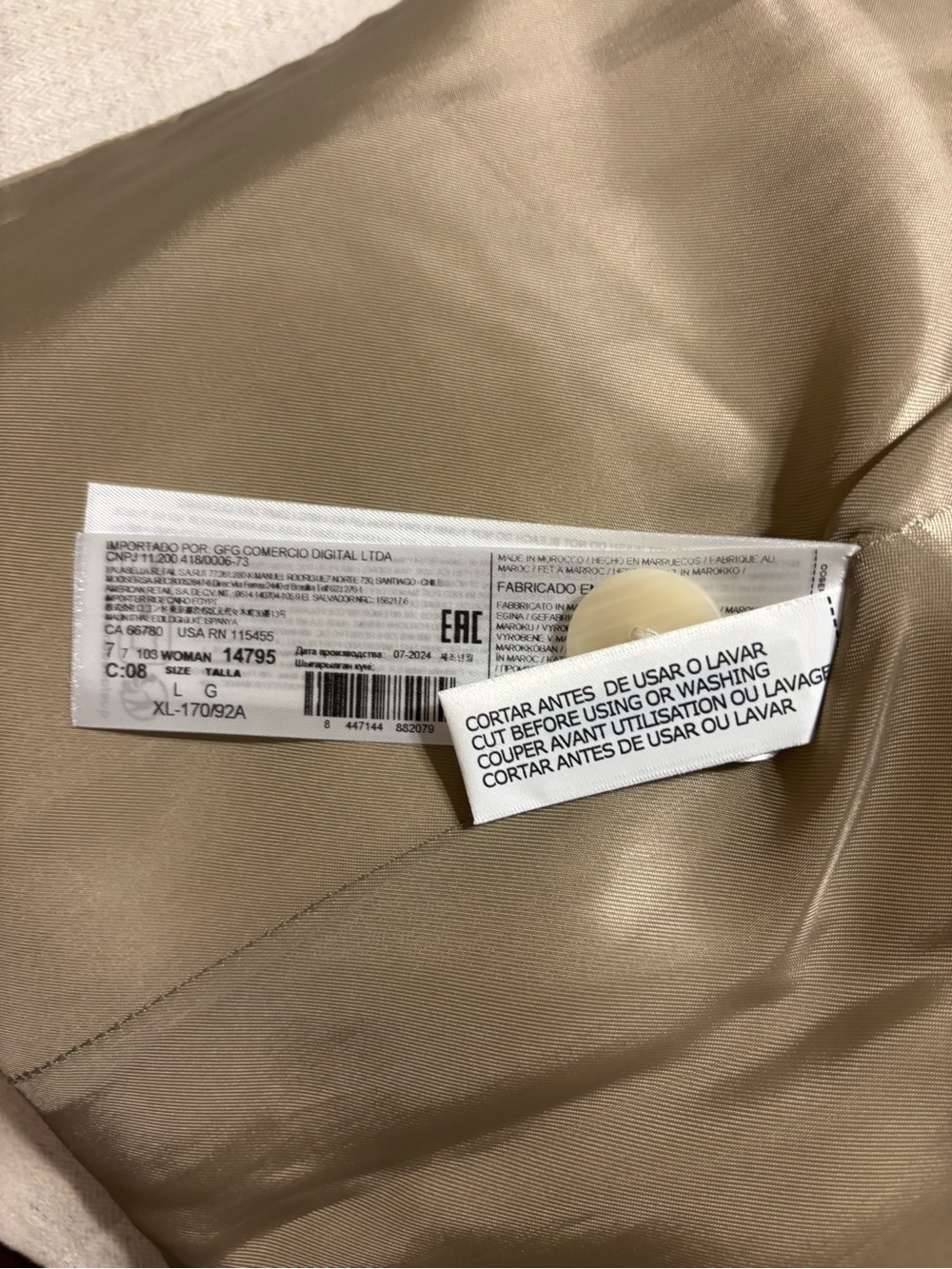 Mango Women's Cream Button-Front Structured Blazer Jacket Sz/L NWT. - Picture 13 of 13